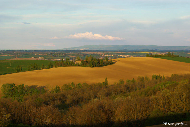 Sunset counterfeit  red ochre fields